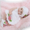 Reborn Baby Doll Girl Baby Bath Toy Full Silicone Body Eyes Fermer Sleeping Baby doll Avec vêtements 10inch 25cm Lifelike Cute Gifts Toy