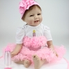 Reborn Baby Doll Girl Silicone Body Eyes Open Sourire Baby Doll With Clothes 22inch 55cm Lifelike Cute Gifts Toy