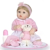 Reborn Baby Girl Poupée 22 pouces en silicone souple pleine longueur en vinyle corps Lifelike poupée