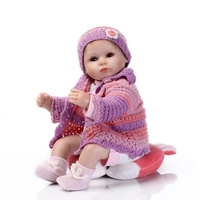 Reborn bébé poupée fille silicone bébé poupée yeux ouvert avec des vêtements cheveux 16inch 40cm réaliste mignon cadeaux fille jouet