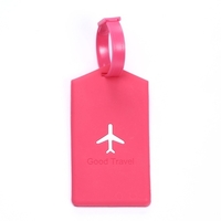 Rectangle à la mode Creative Silicone Voyage Bagages Étiquettes Bagage Valise Bag Étiquettes Nom Adresse Tel Rose Rouge