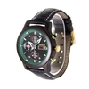 REDEAR Hommes Montre Mouvement à Quartz Boîtier en bois et bracelet en cuir Heure et calendrier Affichage Pointeur lumineux Chronomètre