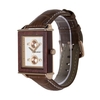 REDEAR Hommes Montre Mouvement à Quartz Boîtier en bois et bracelet en cuir Heure et calendrier Affichage Pointeur lumineux Chronomètre