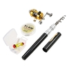 Reel Fishing Rod Combo Set Mini stylo télescopique de poche portable canne à pêche pôle + bobine en alliage d