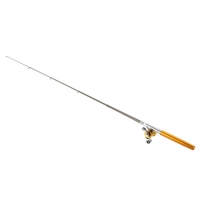 Reel Fishing Rod Combo Set Mini stylo télescopique de poche portable canne à pêche pôle + bobine en alliage d