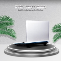 Refroidisseur pour ordinateur portable haute performance Pad de refroidissement pour ordinateur portable Refroidisseur à deux ventilateurs avec deux ports USB Prise en charge des ordinateurs portables de moins de 17 pouces Bleu