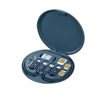 Remax câble adaptateur boîte de rangement support pour téléphone avec 60W câble de charge rapide type-c convertisseur multi-fonction USB câble de données récupérer carte broche