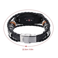 Remplacement de la dragonne pour Xiaomi Mi Band 6/6 NFC Mi Band 5 montre intelligente cordon en cuir perlé Style ethnique bracelet à bricoler soi-même bracelet de montre de remplacement