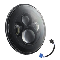 Remplacement des feux de croisement de phare rond noir à LED de 7 pouces pour Wrangler