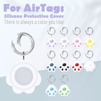 Remplacement pour Apple Airtags Tracker Cover Silicone manchon de protection en acier inoxydable porte-clés anti-rayures protecteur Finder Holder