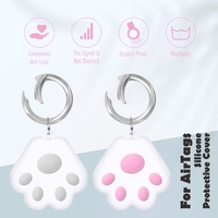 Remplacement pour Apple Airtags Tracker Cover Silicone manchon de protection en acier inoxydable porte-clés anti-rayures protecteur Finder Holder