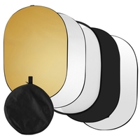 Réflecteur de lumière de photographie 60 * 90cm / 24 * 35 pouces 5-en-1 (translucide,  argent,  or,  blanc,  noir) Multi-disque pliable