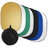 Réflecteur de lumière de photographie 60 * 90cm / 24 * 35 pouces 7-en-1 (translucide,  argent,  or,  blanc,  noir,  vert,  bleu) Multi-disque pliable