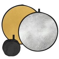 Réflecteur de lumière de photographie de 80 cm / 32 pouces 2-en-1 (argent,  or) portable pliable