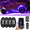 RGB LED Rock Lights Multicolore LED Lights Étanche avec APP BT 24 Fonction de musique de contrôleur de clé pour SUV ATV UTV