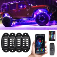 RGB LED Rock Lights Multicolore LED Lights Étanche avec APP BT 24 Fonction de musique de contrôleur de clé pour SUV ATV UTV