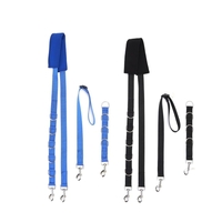 Réglable chien toilettage sangle de ventre D-anneaux Bande de bain taille libre ceinture de traction pour animaux de compagnie (noir)