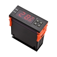Régulateur de température numérique STC-1000 Régulateur de température intelligent AC 110 ~ 220 V Support de thermostat de réfrigérateur Chauffage/Refroidissement/Correction de la température/Démarrage retardé/Alarme haute ou basse température