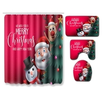 Rideau de douche à motif de père Noël de style Noël