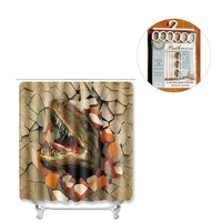 Rideau de douche de salle de bain motif dinosaure 3D