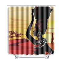Rideau de douche en tissu imprimé femme africaine