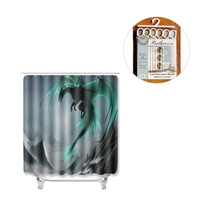 Rideau de douche salle de bain motif dragon volant