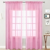 Rideaux transparents Panneaux de rideaux de fenêtre à tringle à tringle de salon Rose (39