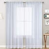 Rideaux transparents Panneaux de rideaux de fenêtre avec tringle à tringle (55