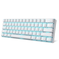 RK61 BT et clavier filaire double Mode rétro-éclairage bleu Mini clavier mécanique 61 touches pour téléphone / tablette blanc avec commutateurs rouges OUTEMU