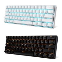 RK61 BT et clavier filaire double Mode rétro-éclairage bleu Mini clavier mécanique 61 touches pour téléphone / tablette blanc avec interrupteurs bleus OUTEMU