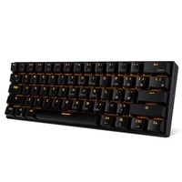 RK61 BT et clavier filaire double Mode rétro-éclairage jaune Mini clavier mécanique 61 touches pour téléphone / tablette noir avec commutateurs rouges OUTEMU