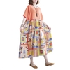 Robe décontractée pour femme,  couleur contrastée,  poches imprimées,  col rond,  manches courtes,  grande taille,  robe d