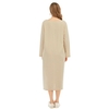 Robe Femme Manches Enroulées Poches Latérales Fentes Bouton O Cou Lâche Casual Robe Maxi D