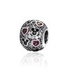 Romacci S925 argent plaqué perle Mickey & amour coeurs diamants CZ pour cadeau de Noël 3mm Bracelet/bracelet porte-bonheur bricolage femmes Fine Jewelry