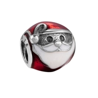Romacci S925 argent Sterling beau Noël père Noël charme perle émaillée pour 3mm Bracelet Gourmette bricolage Cute Fashion femmes bijoux cadeau accessoire