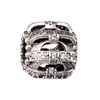 Romacci S925 argent Sterling en forme de coeur perle plaqué avec Rose rouge Double face de diamant CZ s