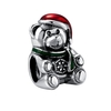 Romacci S925 argent Sterling mignon beau Noël ours charme perle émaillée pour 3mm Bracelet Gourmette bricolage mode femmes bijoux accessoires nouvel an cadeau