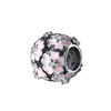 Romacci S925 argent Sterling perle électrolytique émaillé rose Primula Fleur CZ diamant pour cadeau de Noël 3mm Bracelet/bracelet porte-bonheur bricolage femmes Fine Jewelry