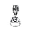 Romacci S925 balançant Couronne pendentif en argent Sterling plaqué convient pour 3mm Lucky Charm Bracelet femme Fine bricolage bijoux cadeau de Noël