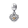 Romacci S925 pendantes en trois dimensions pendentif en argent Sterling plaqué coeur creux pour 3mm Lucky Charm Bracelet femme Fine bricolage bijoux cadeau de Noël