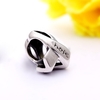 Romacci S925 Sterling Silver Bow talon aides charme ruban sensibilisation pour 3mm Bracelet Bracelet Collier bricolage mode femmes bijoux accessoire