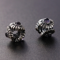Romacci tournesol charme avec diamant CZ perles en argent Sterling S925 pour européen Bracelet Bijoux bricolage femmes