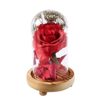 Romantique Artificielle Décoration Fleurs Verre Couverture Frais Préservé Rose BRICOLAGE Décor de Mariage pour la Maison Cadeau D