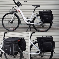 ROSWHEEL vélo 2 en 1 30L Bicycle Noir arrière Double Side rack Bag Tail Seat Pannier Outdoor Cycling Saddle Storage
