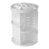 Rotation à 360 degrés et cercle de rangement cosmétique multifonctionnel réglable avec plateau,  blanc
