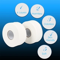 Rouleau simple 4 couches 90mm * 130mm pâte de bois papier de soie papier hygiénique ménage rouleau de papier toilette avec point d