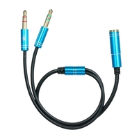 Répartiteur de casque 3, 5 mm TRRS mâle à 2 femelles Séparateur de casque 3, 5 mm en Y pour micro de casque Compatible avec téléphone/tablette,  Rose rouge