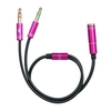 Répartiteur de casque 3, 5 mm TRRS mâle à 2 femelles Séparateur de casque 3, 5 mm en Y pour micro de casque Compatible avec téléphone/tablette,  Rose rouge