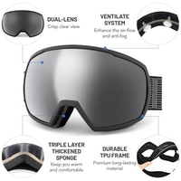 Résistance aux chocs lunettes de Ski Anti-buée Protection UV lunettes de neige