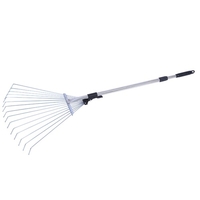 Râteau Rétractable En Acier Inoxydable 15 Dents Fan-head Jardin Feuilles Râteau Arbuste Râteau Jardin Râteau Outil pour Parterres De Fleurs Pelouses Cours